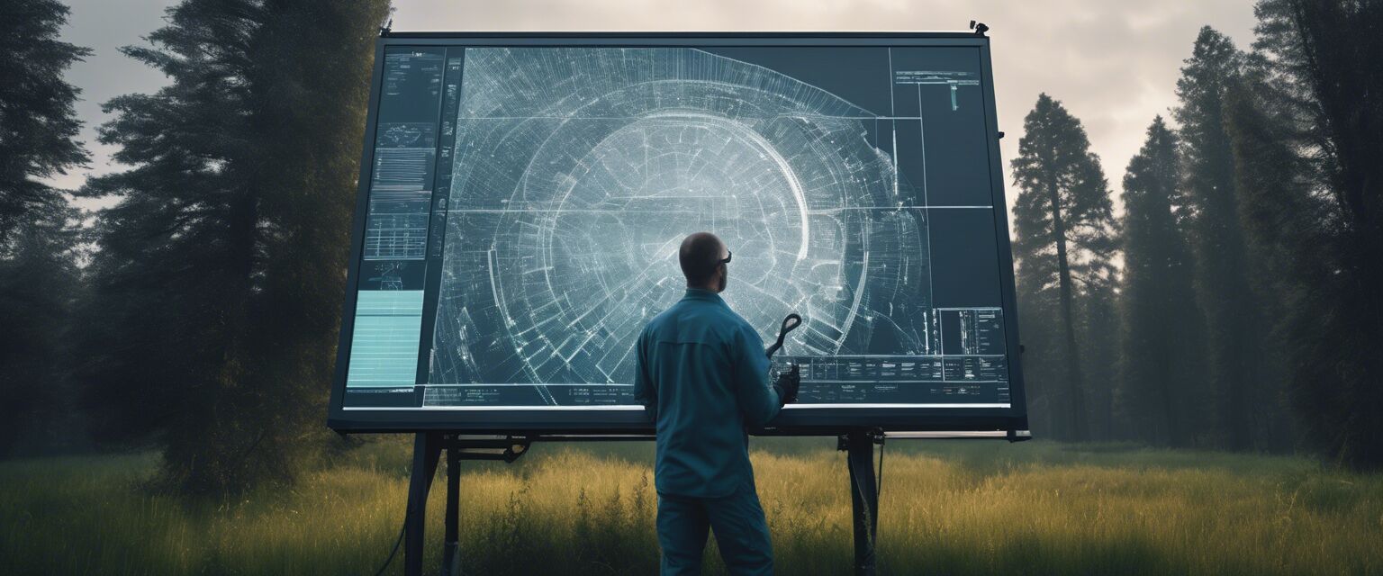 Technician performing maintenance on a display