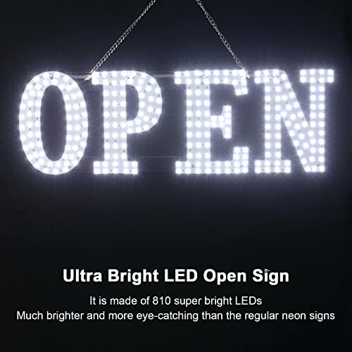 Ultra bright LED open sign with 810 LEDs